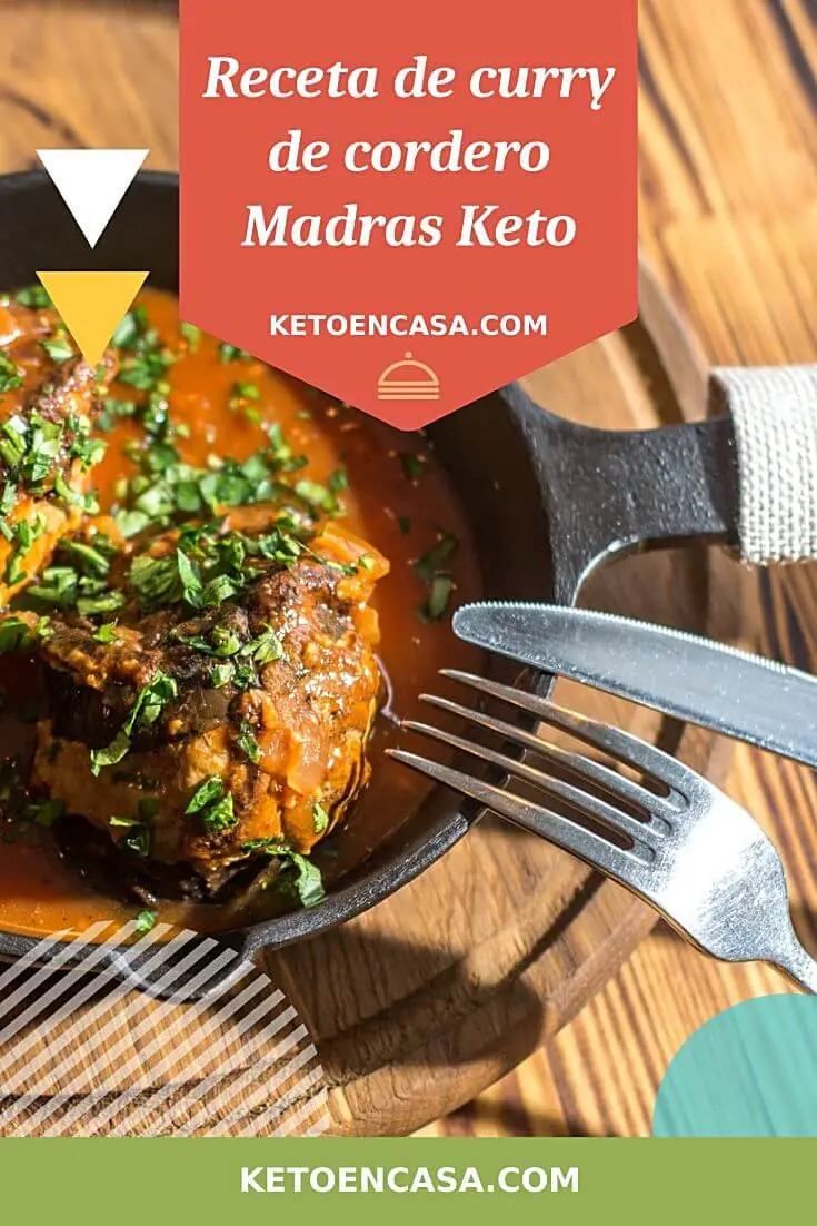 Receta de curry de cordero Madras Keto Pin